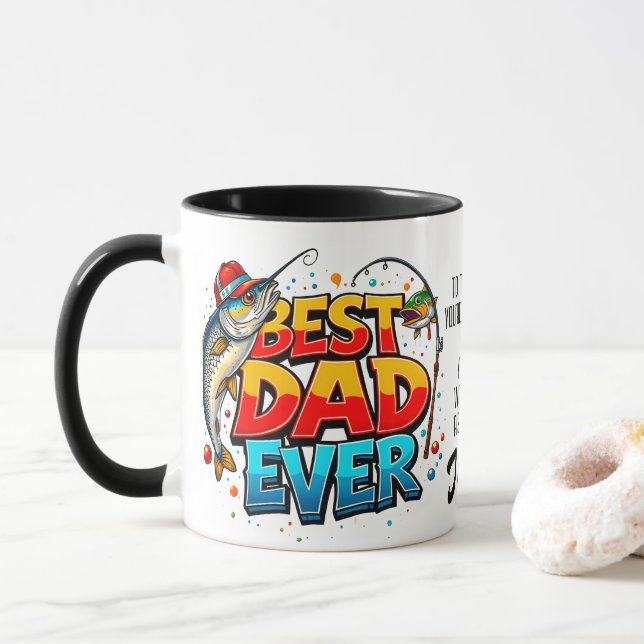 Caneca Grafite De Cotação De Peixe Do Melhor Pai (Com Donut)