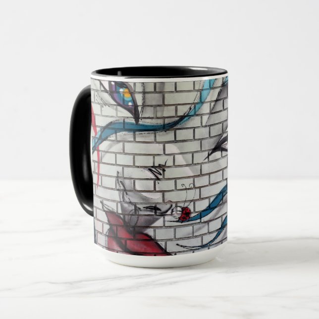 Caneca Grafite de Menina Asiática  (Frente Esquerda)