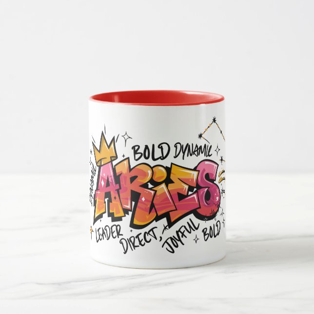 Caneca Grafite do Zodíaco de Áries (Centro)