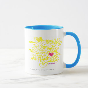 Caneca Grafites magentas/amarelo