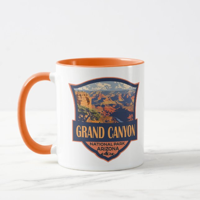 Caneca Grand Canyon National Park Ilustração Viagem Art (Esquerda)