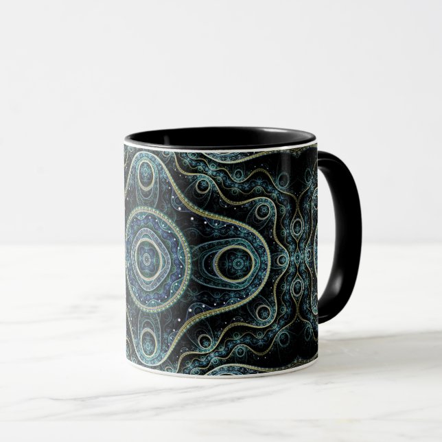 Caneca Grand Julian Fractal Mandala Art (Frente Esquerda)