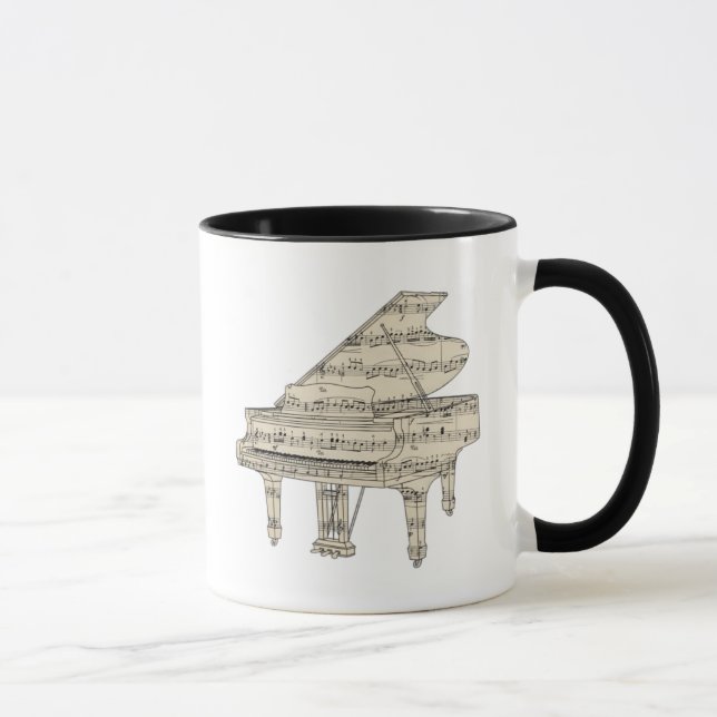 Caneca Grand Piano and Music Notes (Direita)
