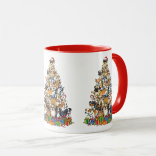 Caneca Grande Árvore de Natal de Cachorro – Pup Festivo