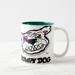 Caneca grande do punho do cão mal-humorado para