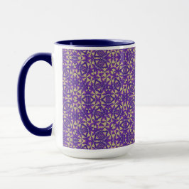 Caneca Grande Mug Roxo e Dourado