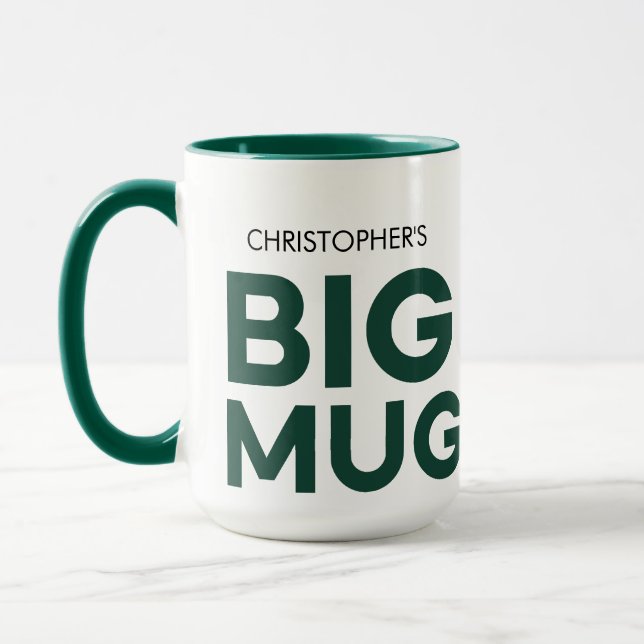 Caneca Grande Mug Verde | Mug Imenso | Mug de nome person (Esquerda)
