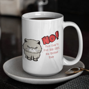 Caneca Grande Não em Vermelho Não Pode Pet My Cat Ele te 