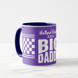 Caneca Grande Pai com seu nome em texto branco em roxo