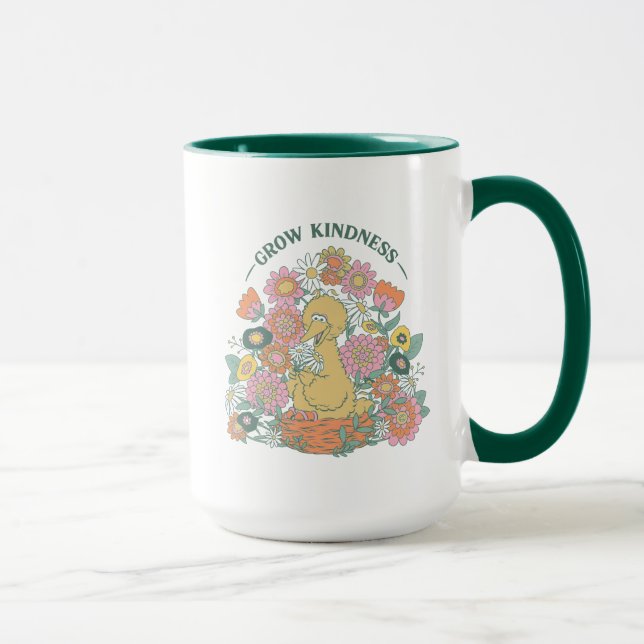 Caneca Grande Pássaro | Gráfico Floral Cresça Bondade (Direita)