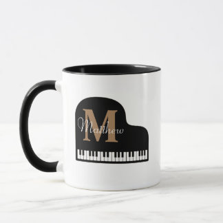Caneca Grande Piano Monograma com nome Pianista