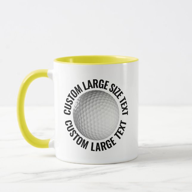 Caneca Grande Texto AMARELO Combo 11oz Golf Personalizado (Esquerda)