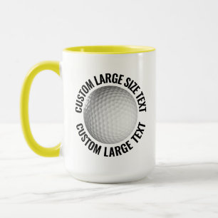 Caneca Grande Texto AMARELO Combo 15oz Golf Personalizado