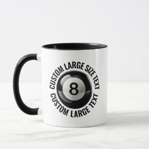 Caneca Grande Texto BLACK Combo 11oz 8 Ball Personalizado
