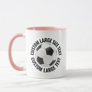 Caneca Grande Texto PINK Combo 11oz Futebol Personalizado