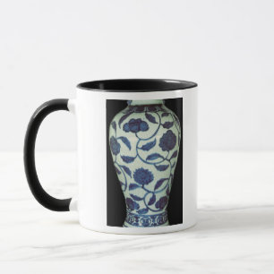 Caneca Grande vaso azul e branco, período de Jaijing