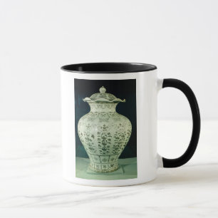 Caneca Grande vaso de "Kuoan" decorado com flores azuis