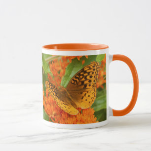 Caneca Grandes Fritilárias Manchadas em Asclepia Tuberosa