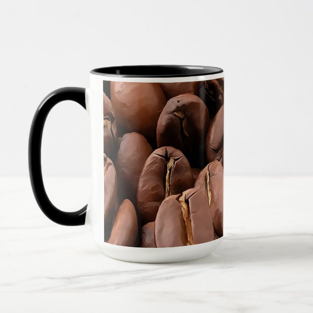 Caneca Grãos de Café Torrado Artístico (Esquerda)