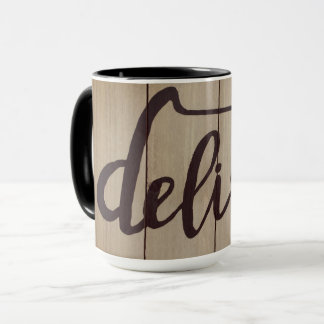 Caneca Graphics Word Art DELISH Rustic Brown