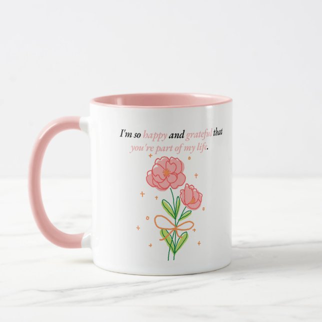 Caneca Grata pela sua presença Mug (Esquerda)
