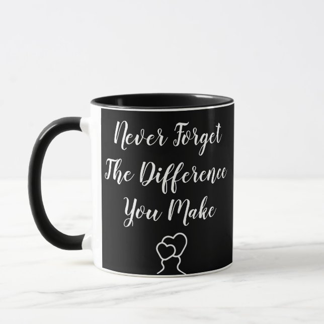 Caneca Gratidão - Nunca Esqueça a Diferença que Você Faz (Esquerda)