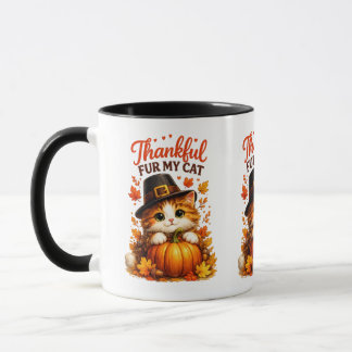 Caneca Gratidão Pelo Meu Gato Dia de Ação de Graças Gato