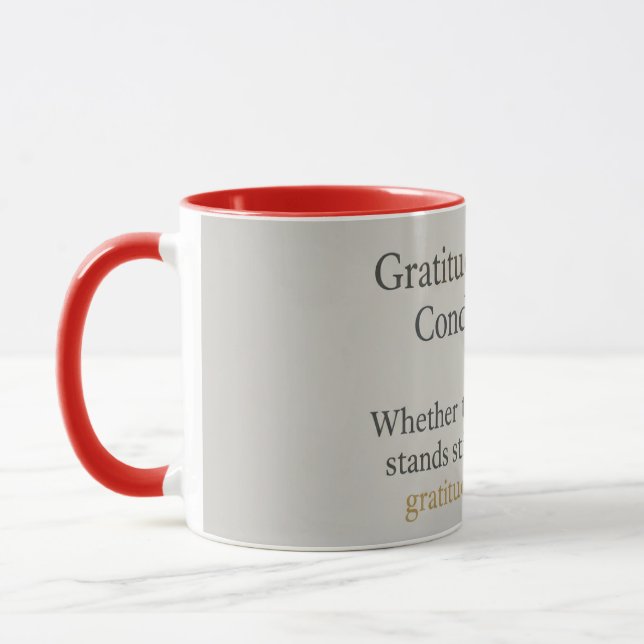 Caneca Gratidão Permanece: Afirmação Zen Inspiradora (Esquerda)