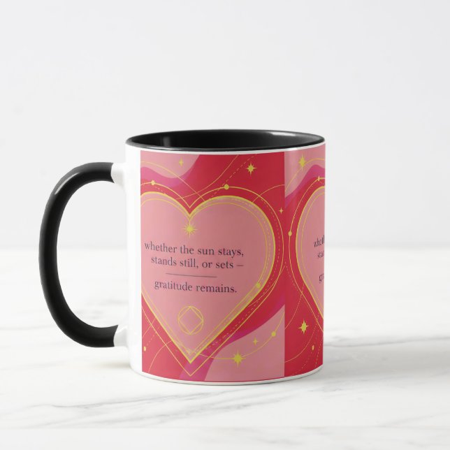 Caneca Gratidão Permanece: Amor & Intenção | Inspirationa (Esquerda)