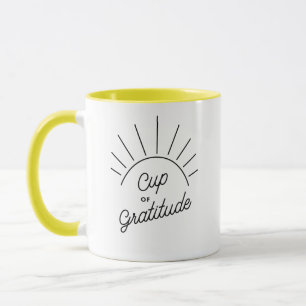 Caneca Gratidão Sunshine Mensagem Personalizada Moderna