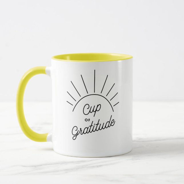 Caneca Gratidão Sunshine Mensagem Personalizada Moderna (Esquerda)