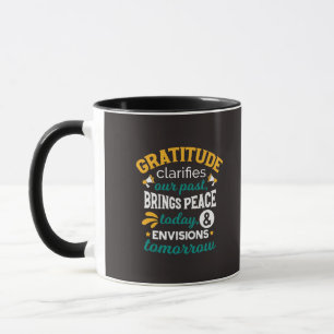 Caneca Gratidão Traz Paz Hoje – Fé Positiva