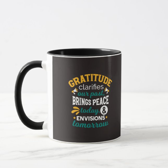Caneca Gratidão Traz Paz Hoje – Fé Positiva (Esquerda)