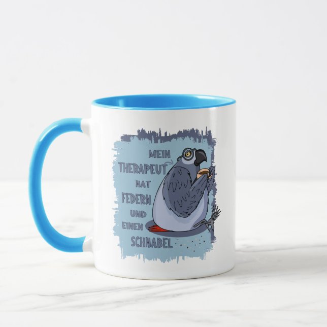 Caneca Graupapagei Terapêutica - Lustige Geschenk Tasse (Esquerda)