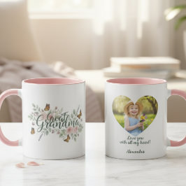Caneca Great Grandma Watercolor Floral