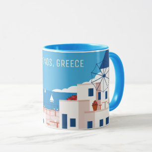 Caneca Grécia do Mykonos de Texto Personalizado