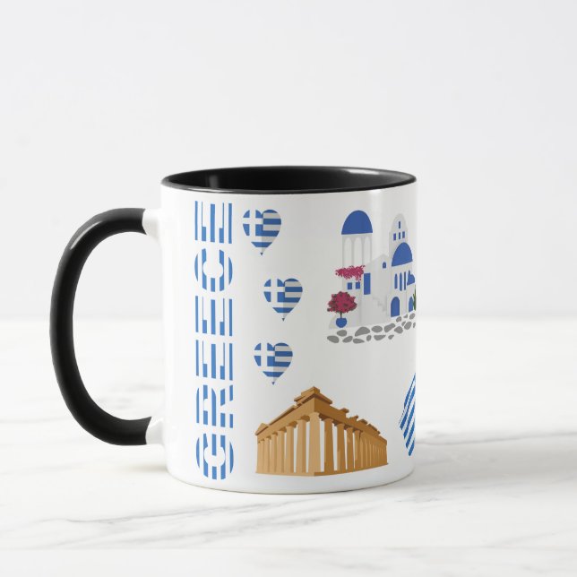 Caneca Greece Coffee Cup, Perfect Gift for Travel mug (Esquerda)