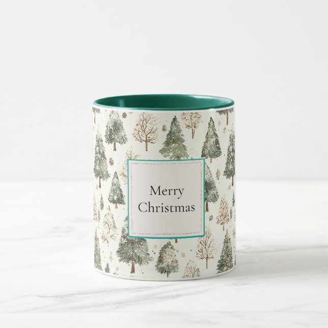 Caneca Green Cream Christmas Trees (Centro)