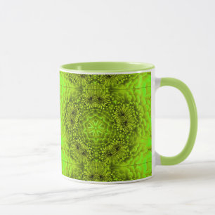 Caneca GREEN DAHLIA FLOWERS Abstrato Floral
