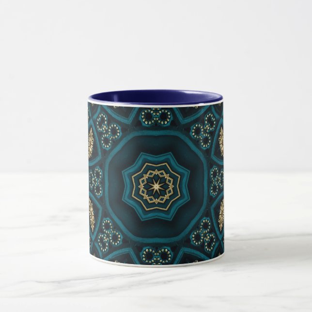 Caneca Green Dourado Boho Rosette Mandala (Centro)