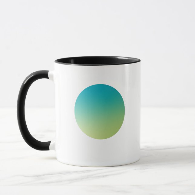 Caneca Green Gradient Circle Vignette Abstract Design (Esquerda)