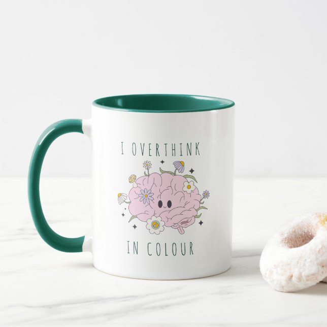 Caneca Green I OverThink in Color Psicology (Com Donut)