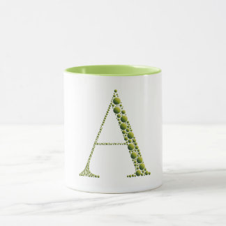 Caneca Green Letter A Mug – Minimal Gradient MonogramGift