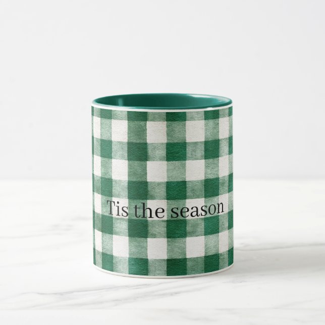 Caneca Green Plaid Stripes Christmas (Centro)