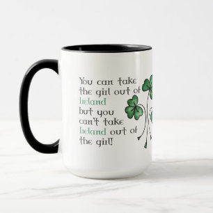 Caneca Green Shamrocks Irish Girl Ringer Mug
