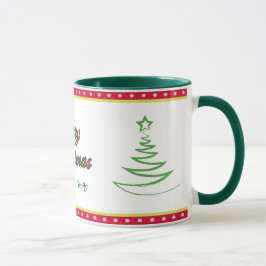 Caneca Green Tree Felry Família de Natal