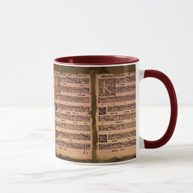 Caneca Gregorian Chant Music Sheet Bebendo Mug (Direita)