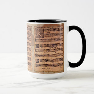Caneca Gregorian Chant Music Sheet Bebendo Mug