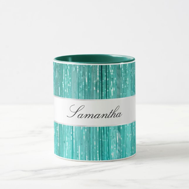 Caneca Grelha de Mint Chic Tinsel Stripes (Centro)