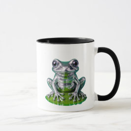Caneca grenouille chromée verte